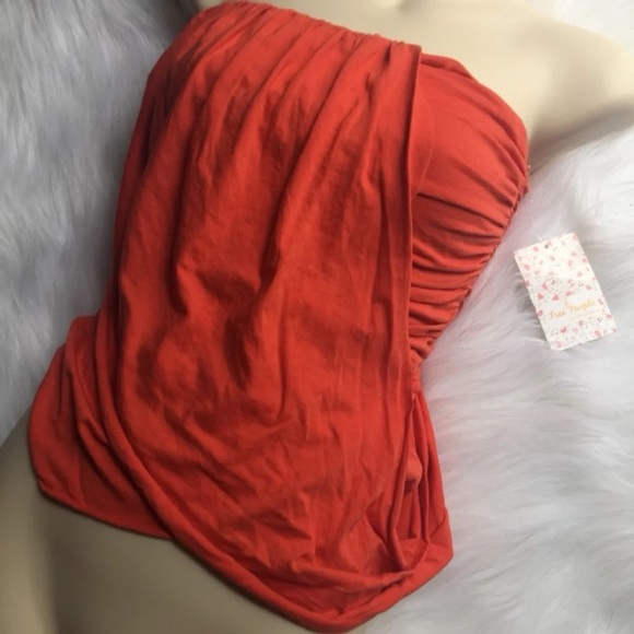 Free People Fiesta Red NWT XS Strapless Top - Picture 3 of 5